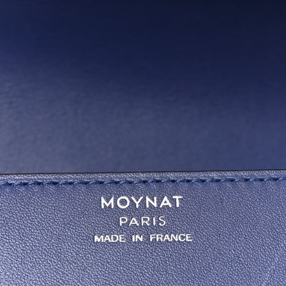 Moynat Box Calfskin Gabrielle Reporter Shoulder Bag Blue 6 of 14