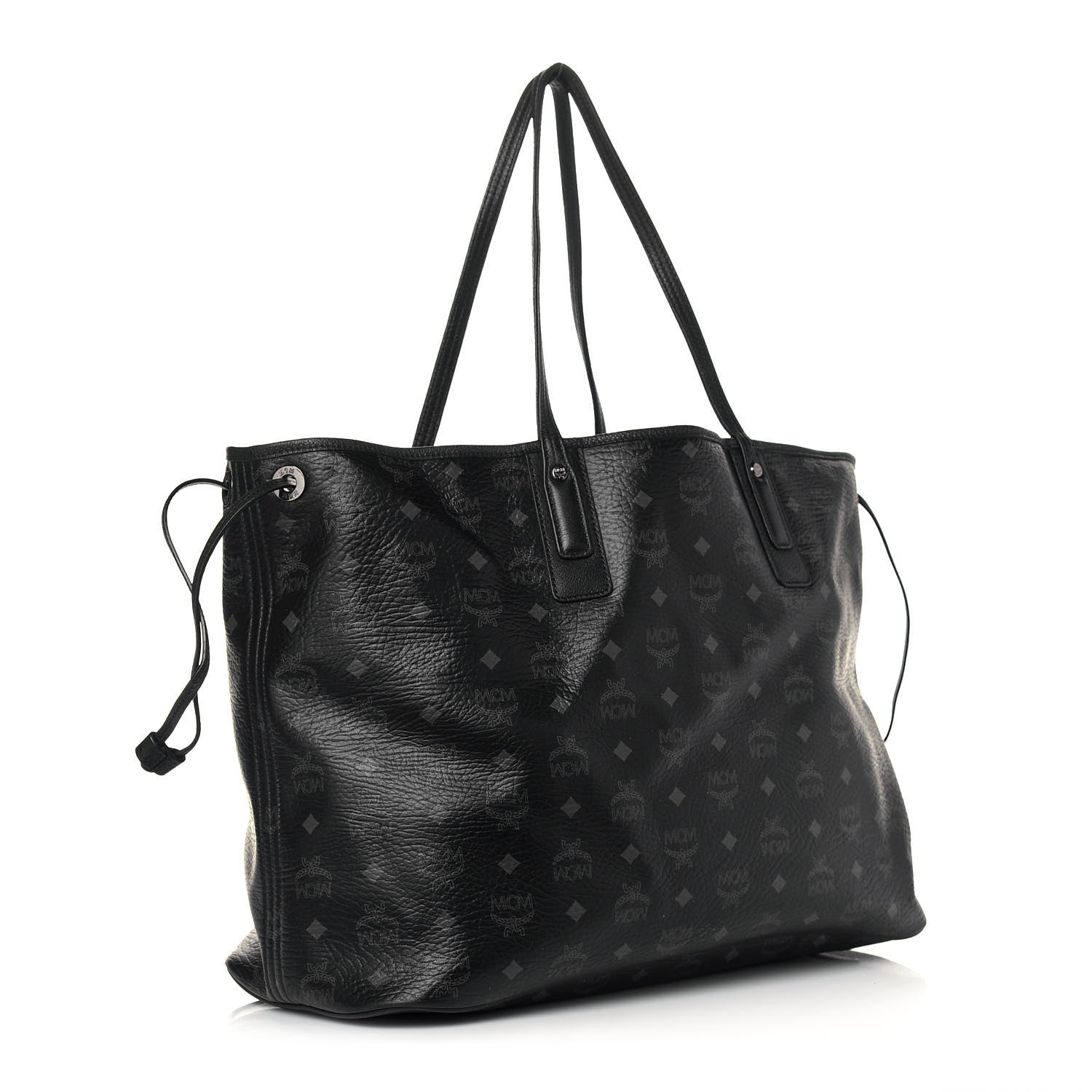 MCM Visetos Large Liz Reversible Shopper Tote Black 4 of 23
