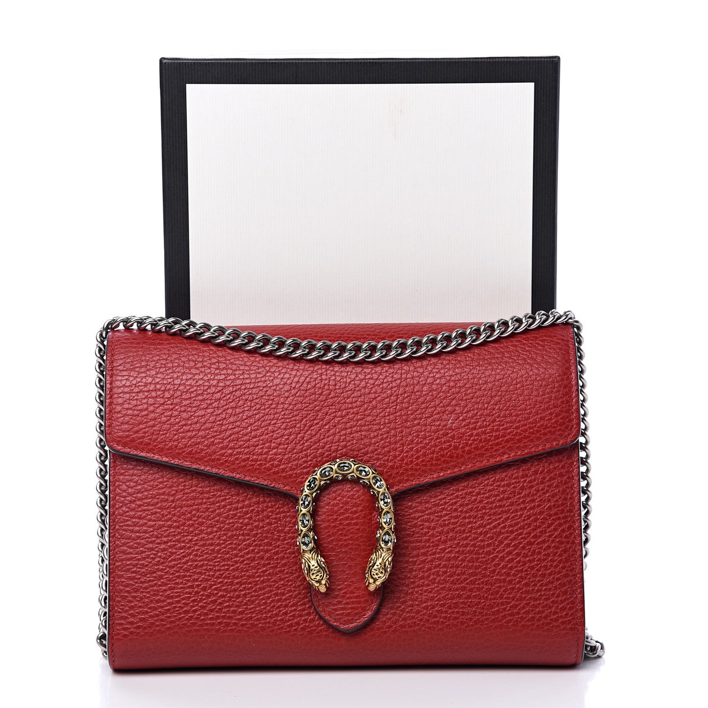 Calfskin Mini Dionysus Chain Wallet Hibiscus Red