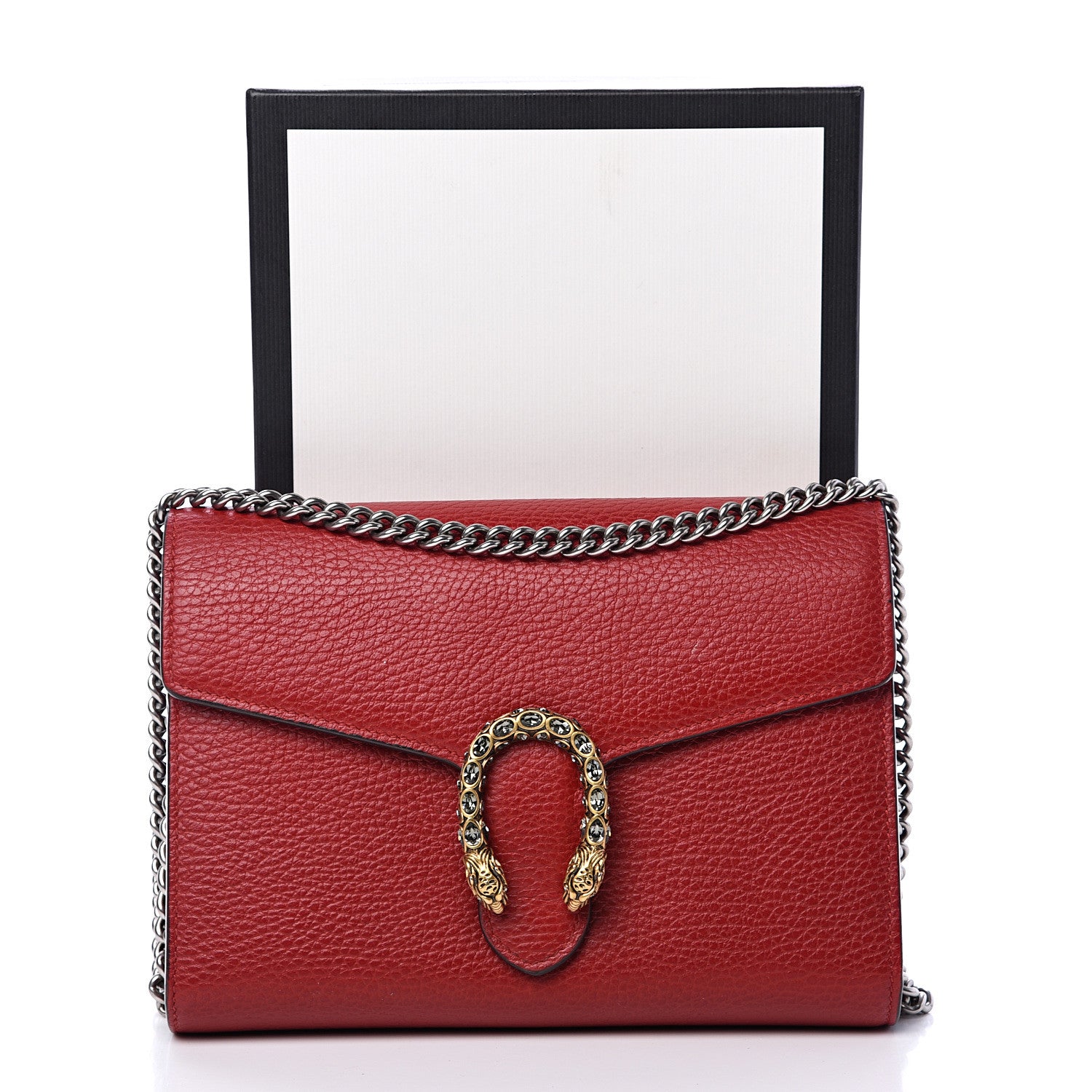 Gucci Calfskin Mini Dionysus Chain Wallet Hibiscus Red 12 of 12