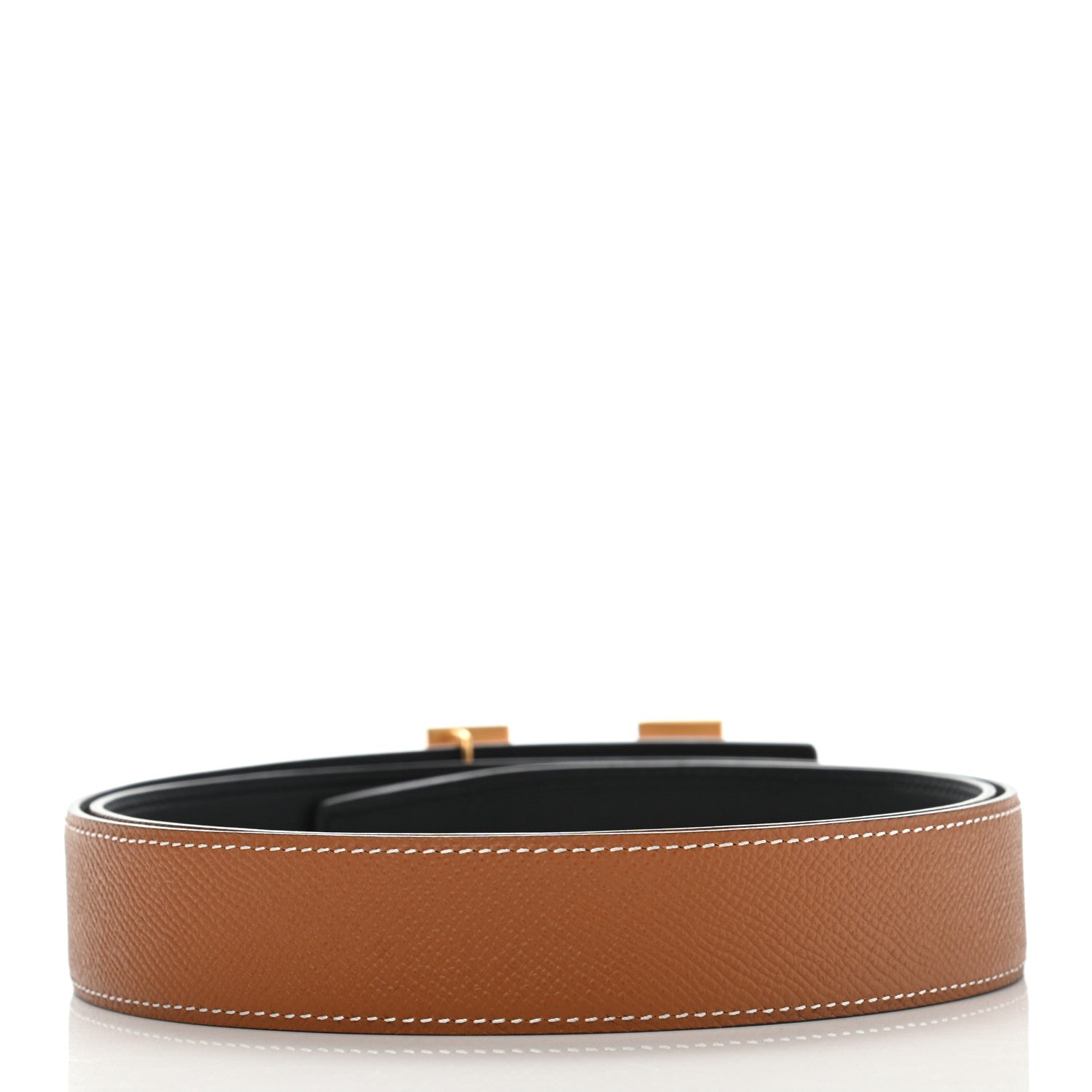 Hermes Swift Epsom 32mm H Belt 95 Black Gold 2 of 7