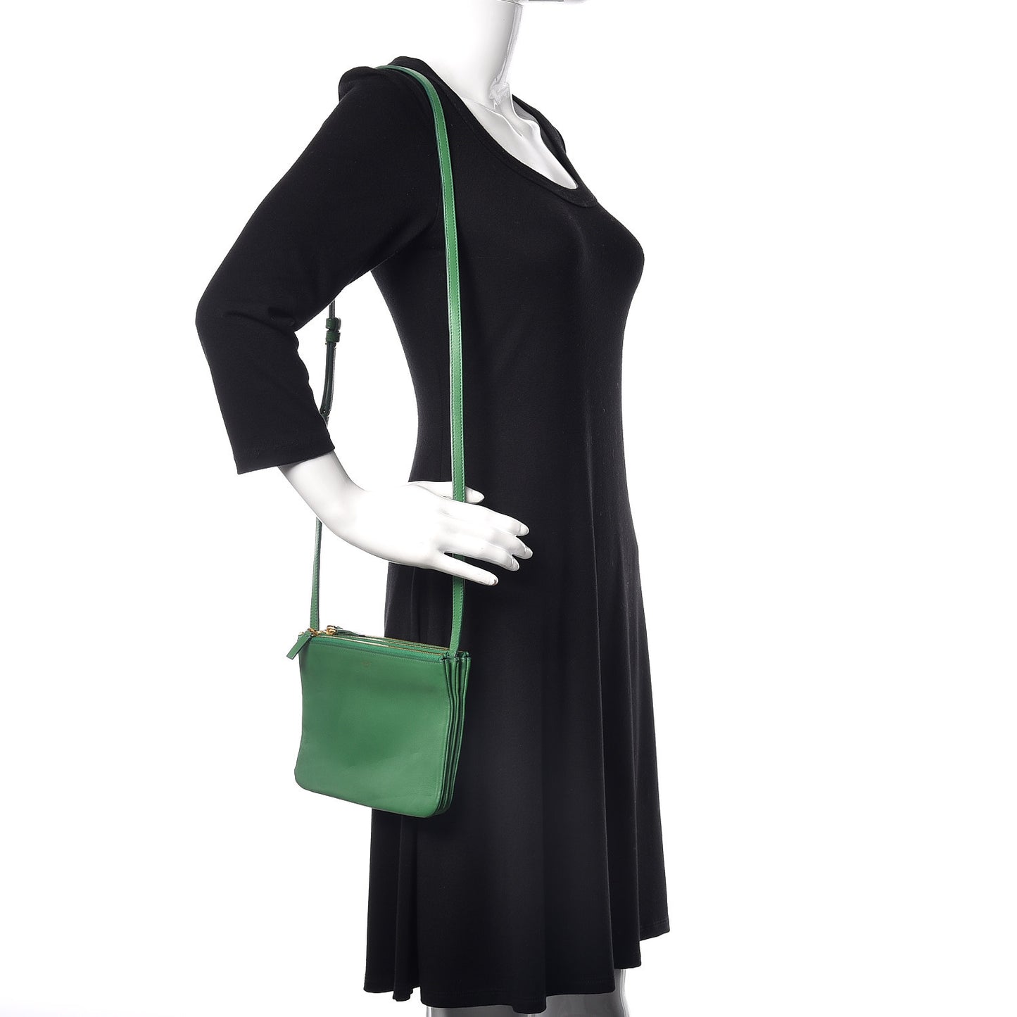 Lambskin Small Trio Crossbody Bag Grass