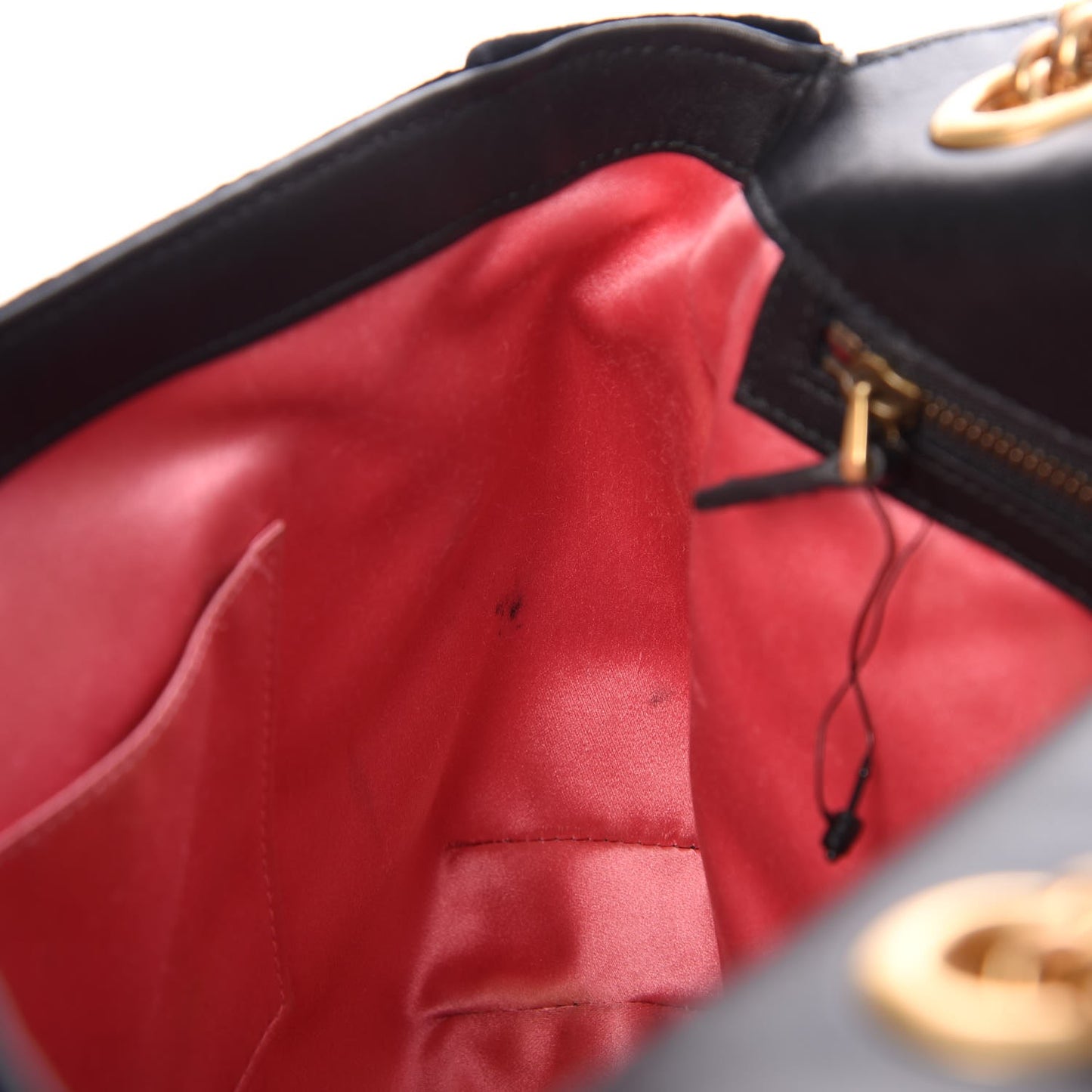 Velvet Matelasse Crystal Medium GG Marmont Shoulder Bag Black