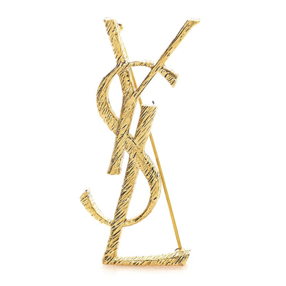 Saint Laurent Brass Cassandre Opyum YSL Twisted Brooch Gold 1 of 4