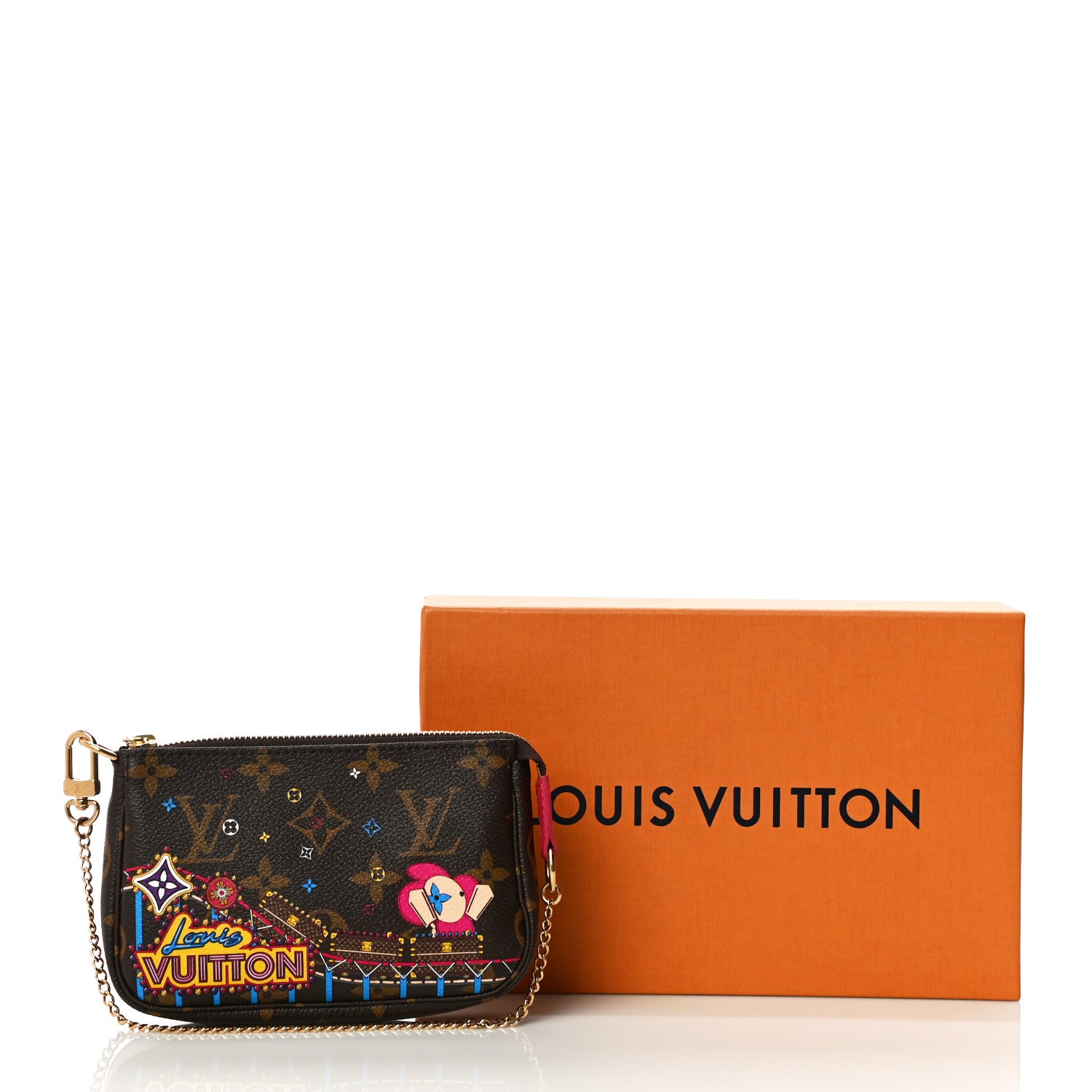 Louis Vuitton Monogram 2020 Christmas Animation Roller Coaster Mini Pochette Accessories Pivoine 10 of 10