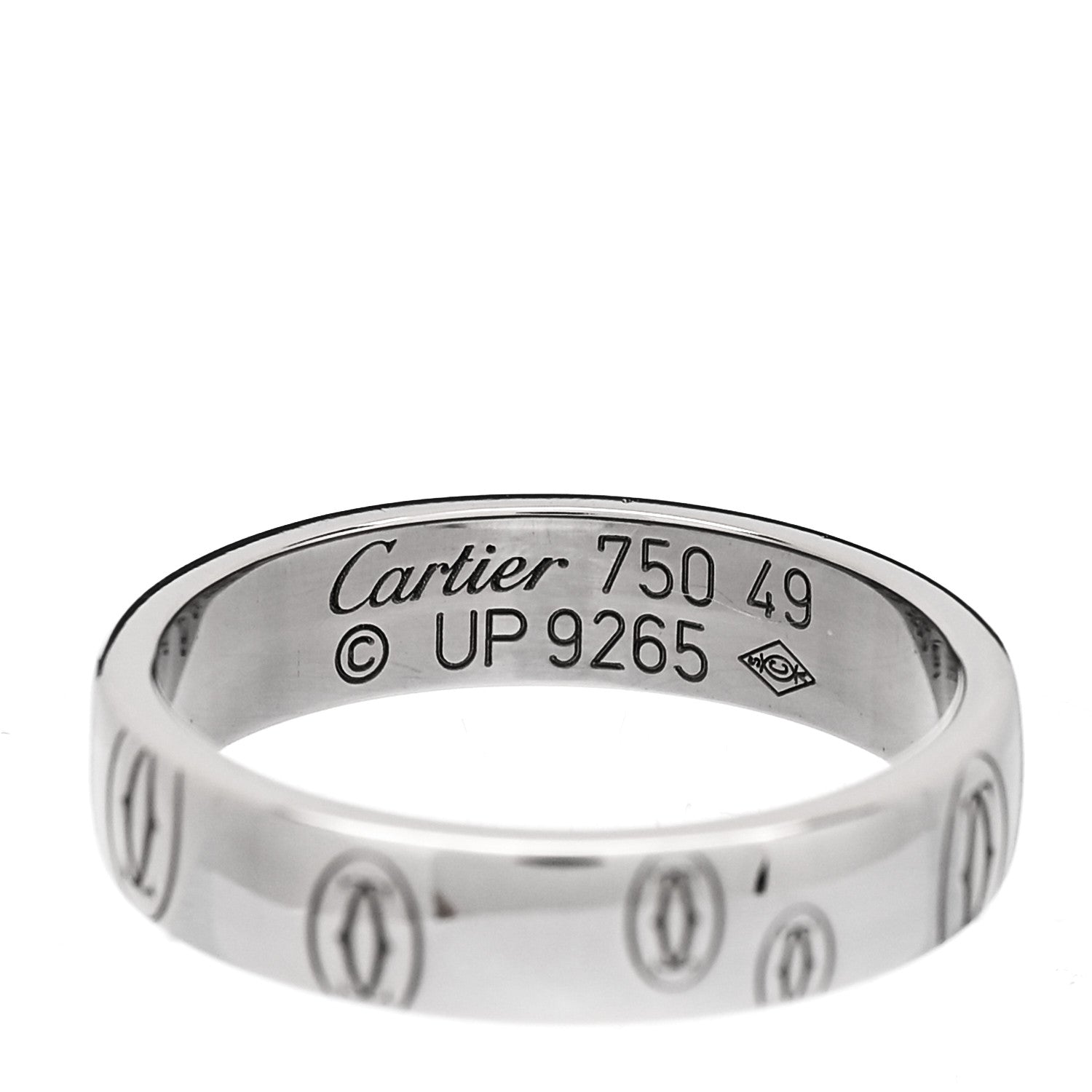 Cartier 18K White Gold 4mm Happy Birthday Band Ring 49 5 4 of 4
