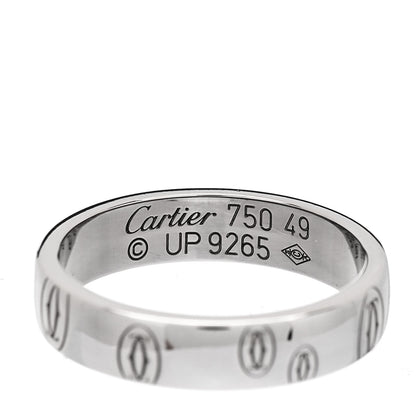 Cartier 18K White Gold 4mm Happy Birthday Band Ring 49 5 4 of 4