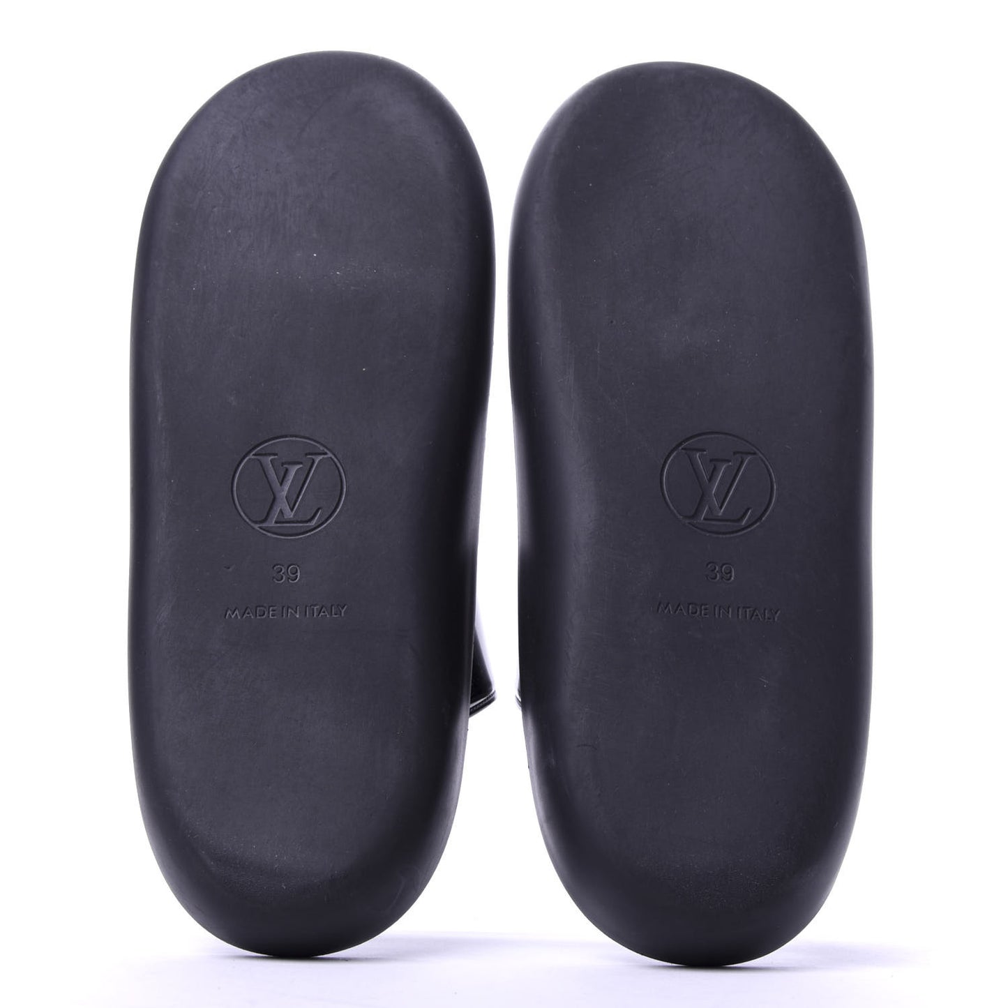 Monogram Sunbath Flat Mule Sandals 39 Black