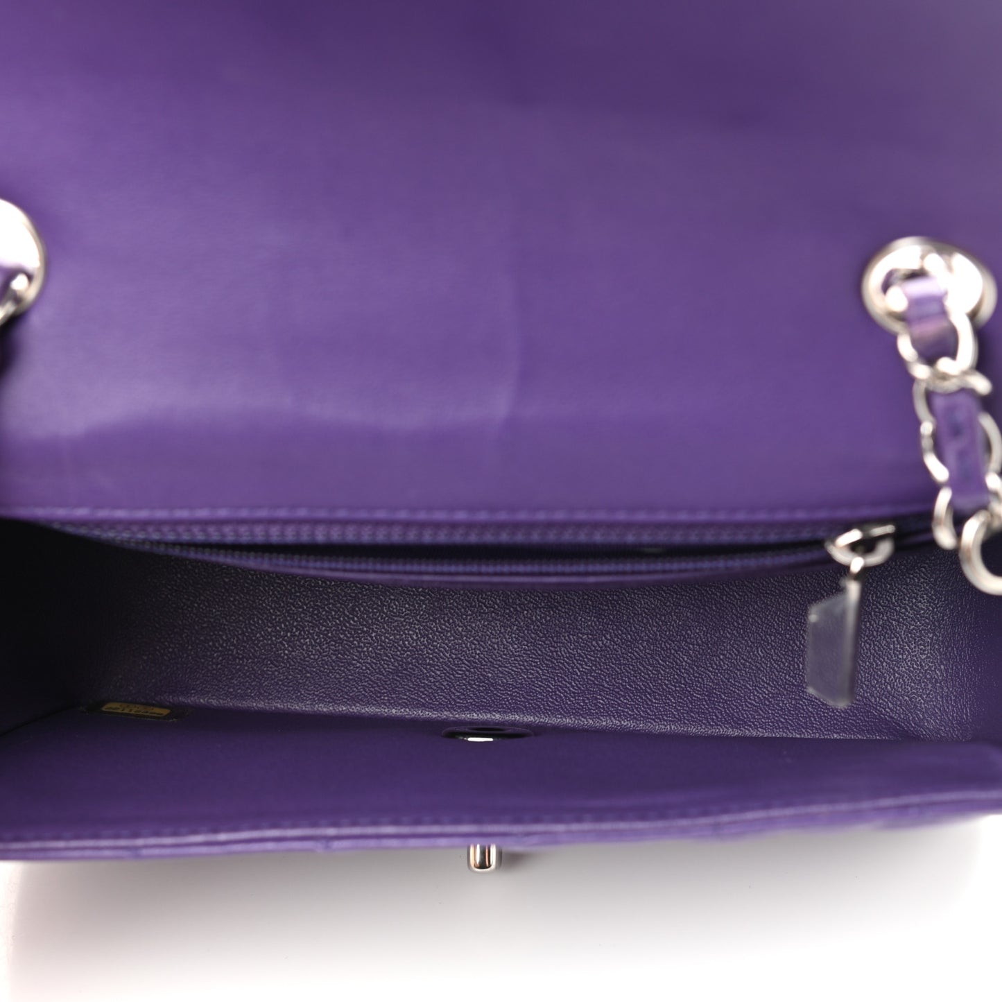 Lambskin Quilted Mini Rectangular Flap Purple