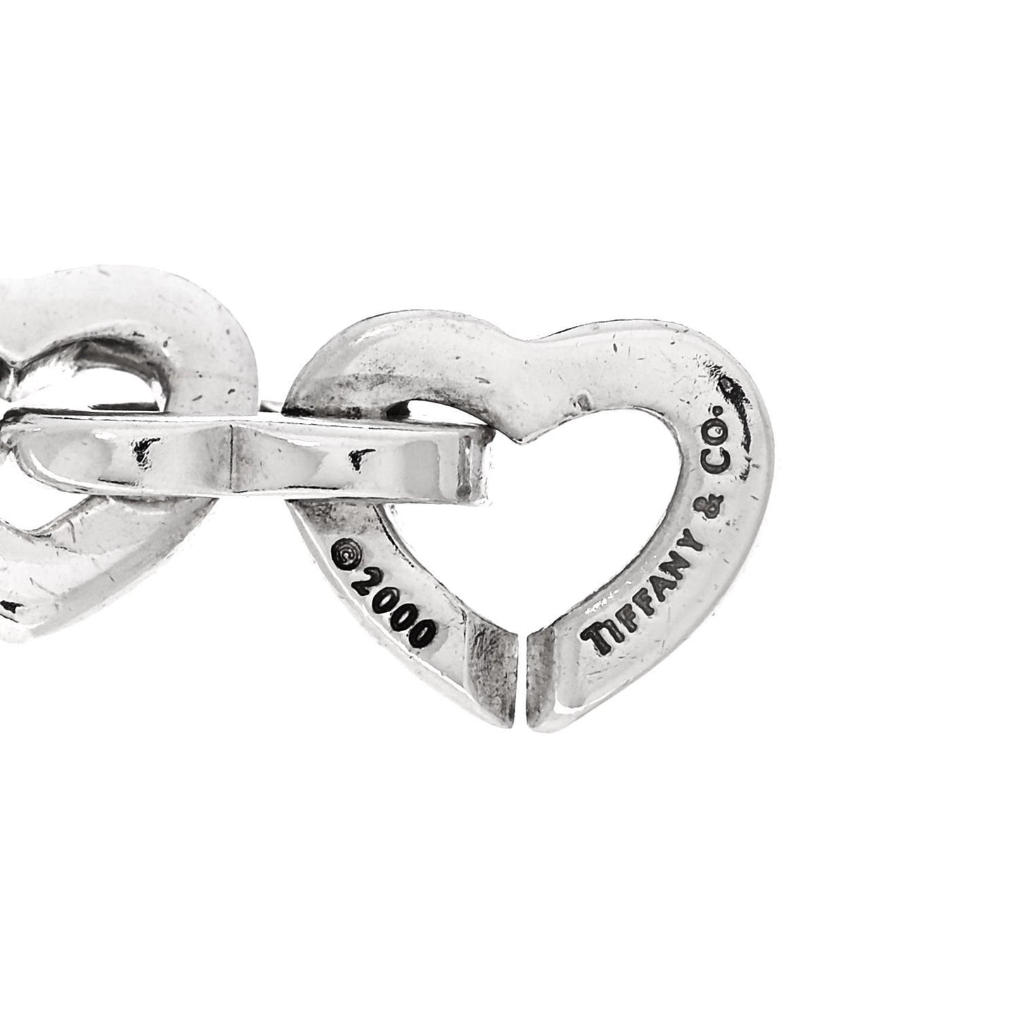 Sterling Silver 18K Yellow Gold Heart Links Bracelet