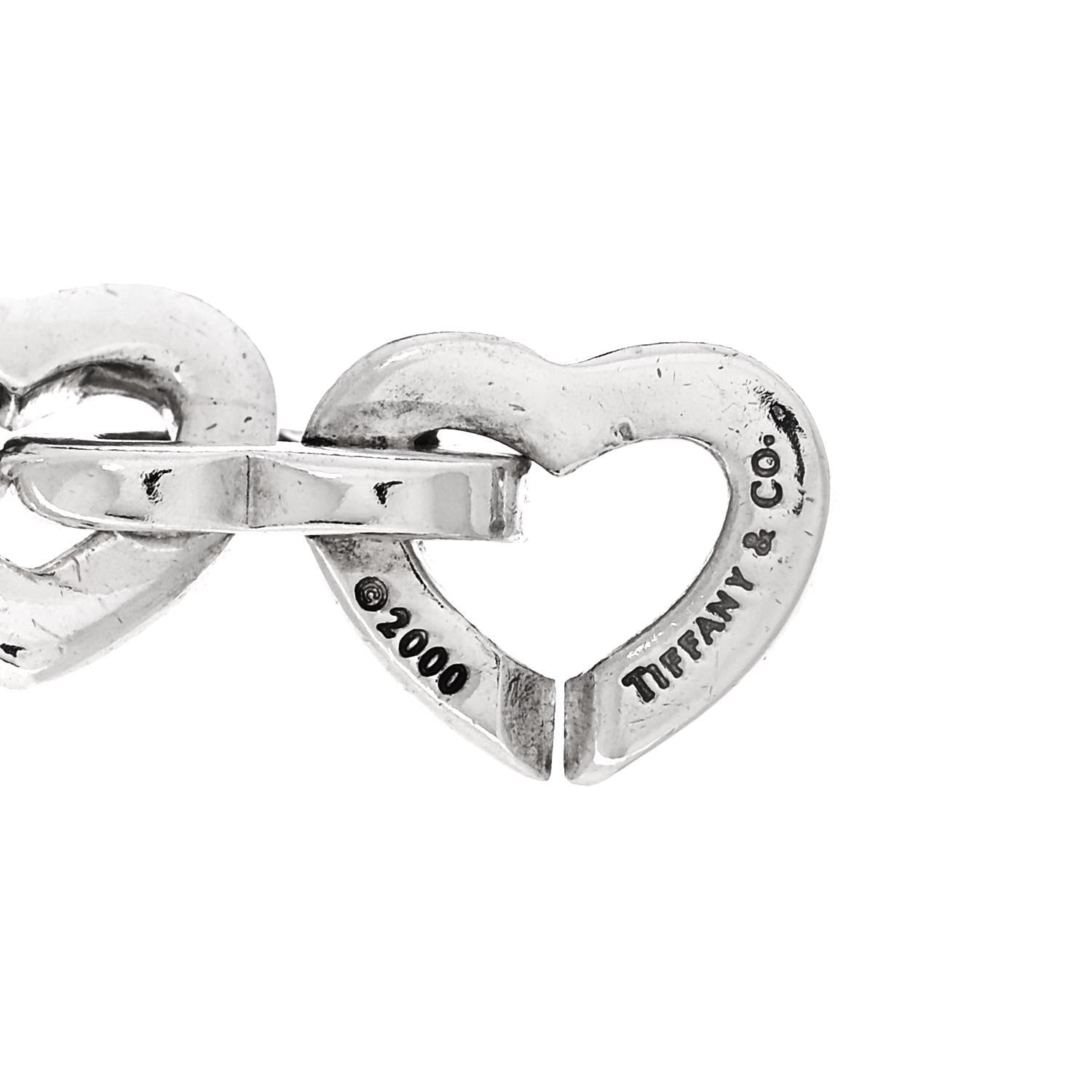 Tiffany Sterling Silver 18K Yellow Gold Heart Links Bracelet 3 of 3