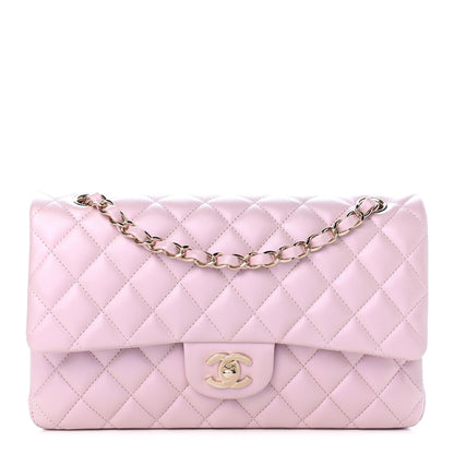 Chanel Iridescent Calfskin Quilted Medium Double Flap Light Pink 1 of 9