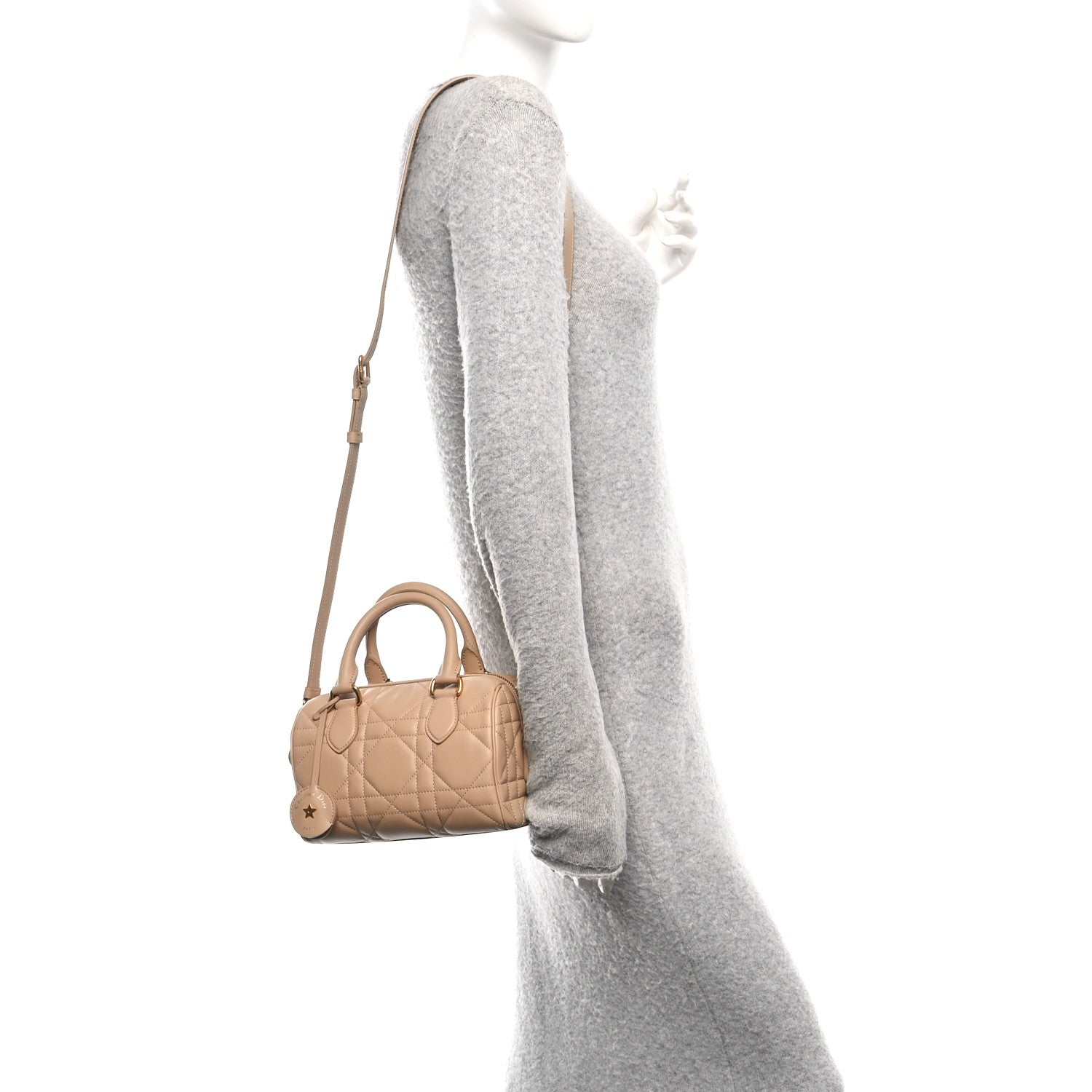Christian Dior Calfskin Macrocannage Groove 20 Bag Biscuit 2 of 10