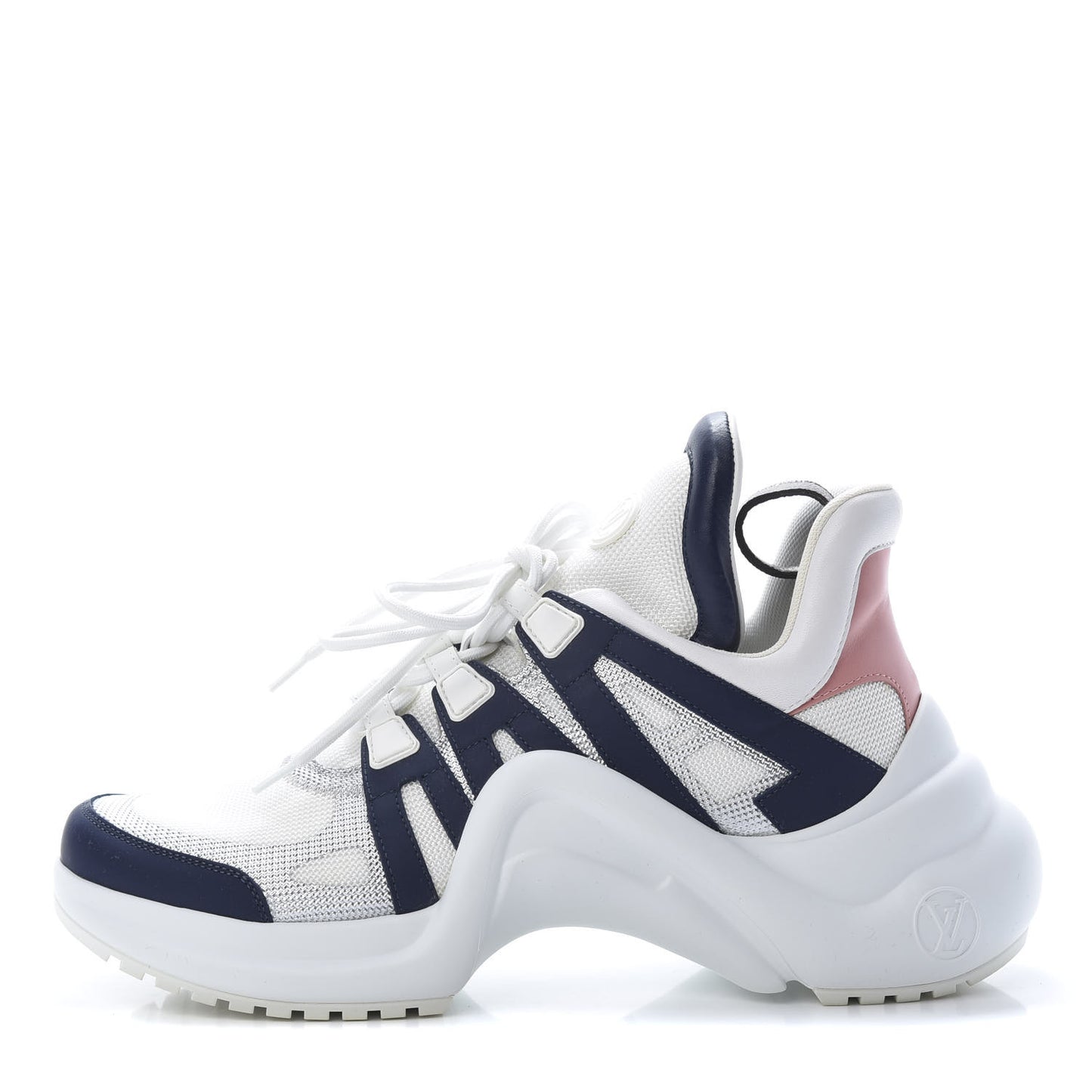 Calfskin Technical Nylon LV Archlight Sneaker 41 White Blue Pink