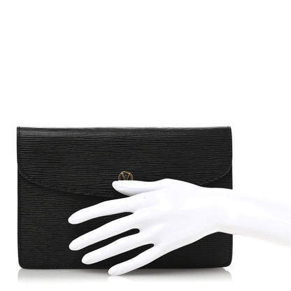 Louis Vuitton Epi Montaigne Clutch PM Black 2 of 14