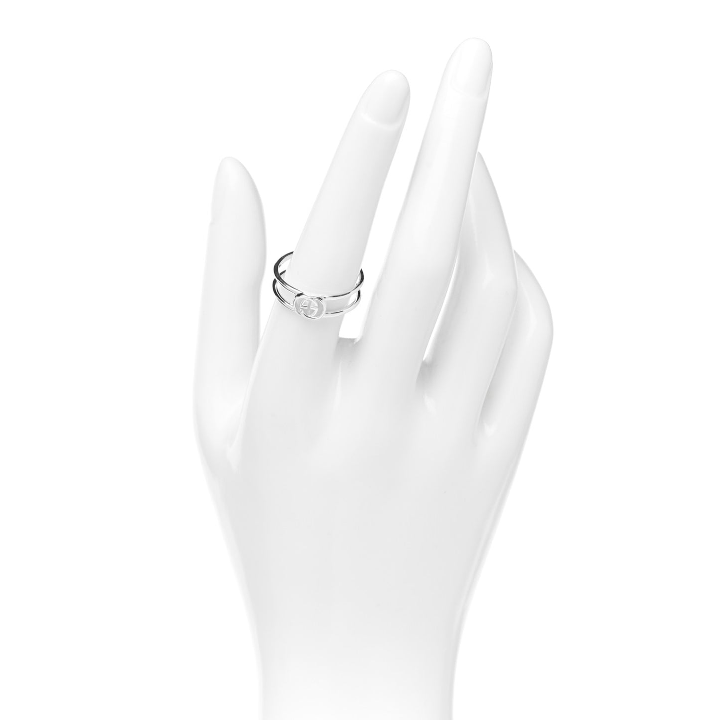 Sterling Silver 6mm Interlocking G Open Band Ring 57 8