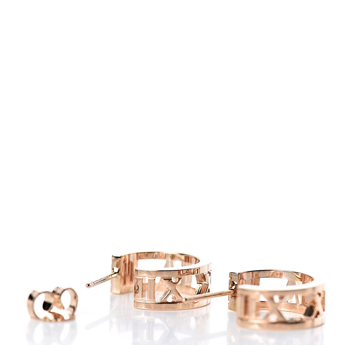 18K Rose Gold Mini Atlas Hoop Earrings