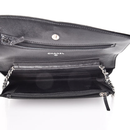 Chanel Patent Quilted Brilliant Wallet On Chain WOC Black 5 of 9