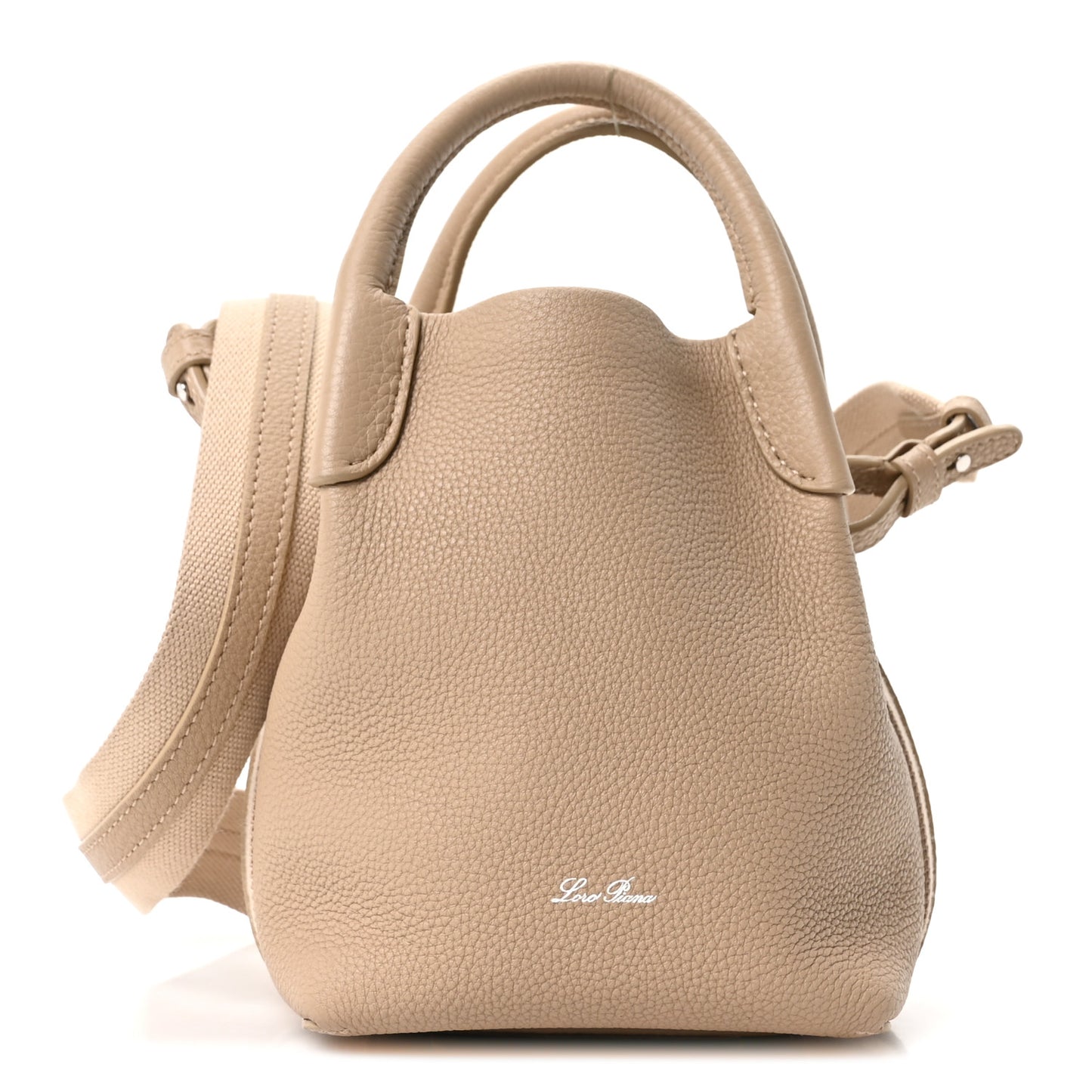Grained Calfskin Micro Bale Bag Light Mastic