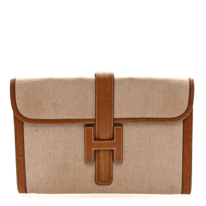 Hermes Peau Porc Toile Jige PM Clutch 1 of 7