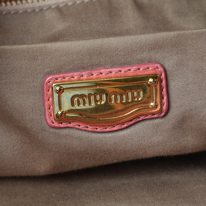Miu Miu Vitello Medium Bow Satchel Pink 7 of 13