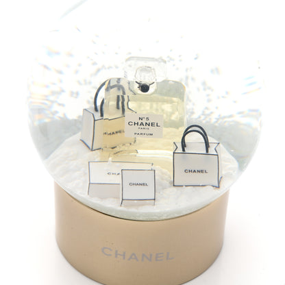 Chanel Glass N°5 Perfume Bottle Snow Globe Gold 5 of 7