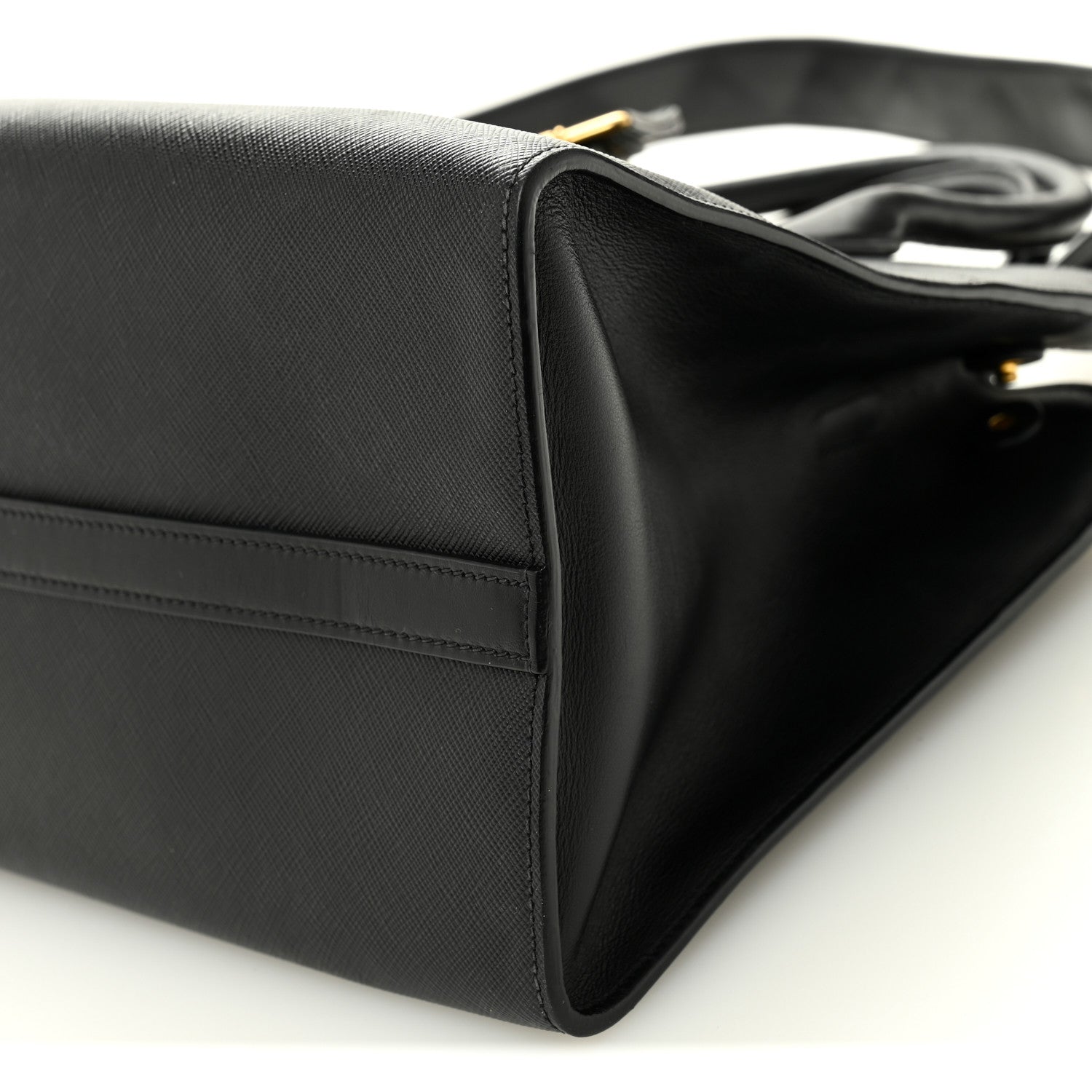 Prada Saffiano Greche Greca Paradigme Bag Black Pink 9 of 9
