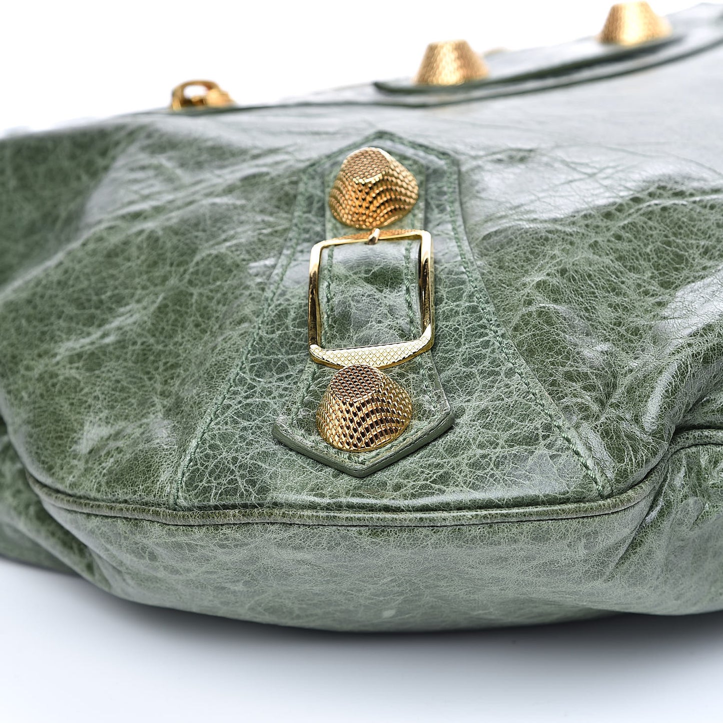 Agneau Giant 21 Gold Hardware Hobo Green