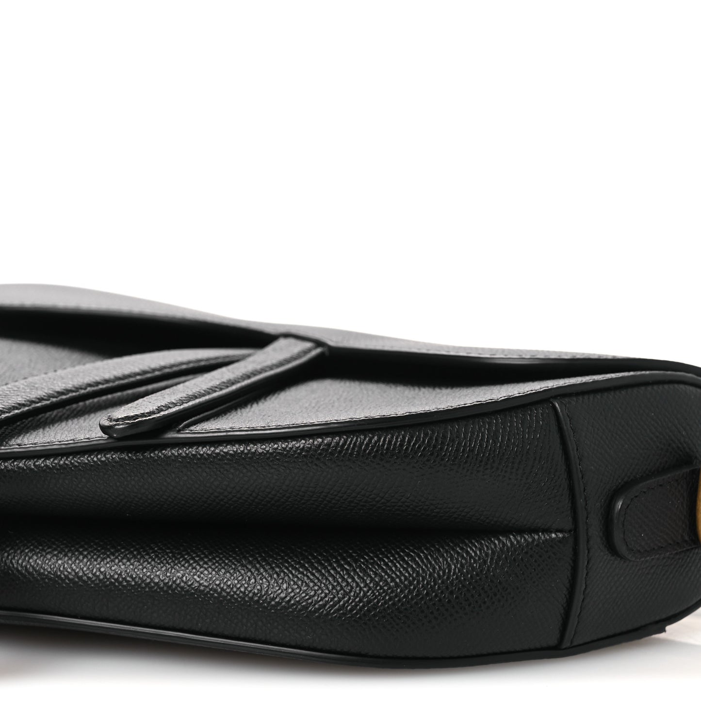 Grained Calfskin Saddle Bag Black