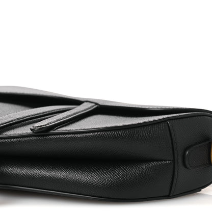 Christian Dior Grained Calfskin Saddle Bag Black 10 of 11