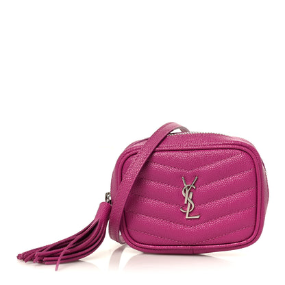 Saint Laurent Grain De Poudre Matelasse Monogram Baby Lou Camera Bag Electric Fuxia 1 of 11