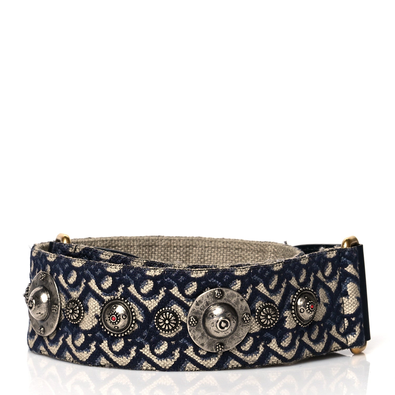 Christian Dior Oblique Studded Shoulder Strap Blue 2 of 7
