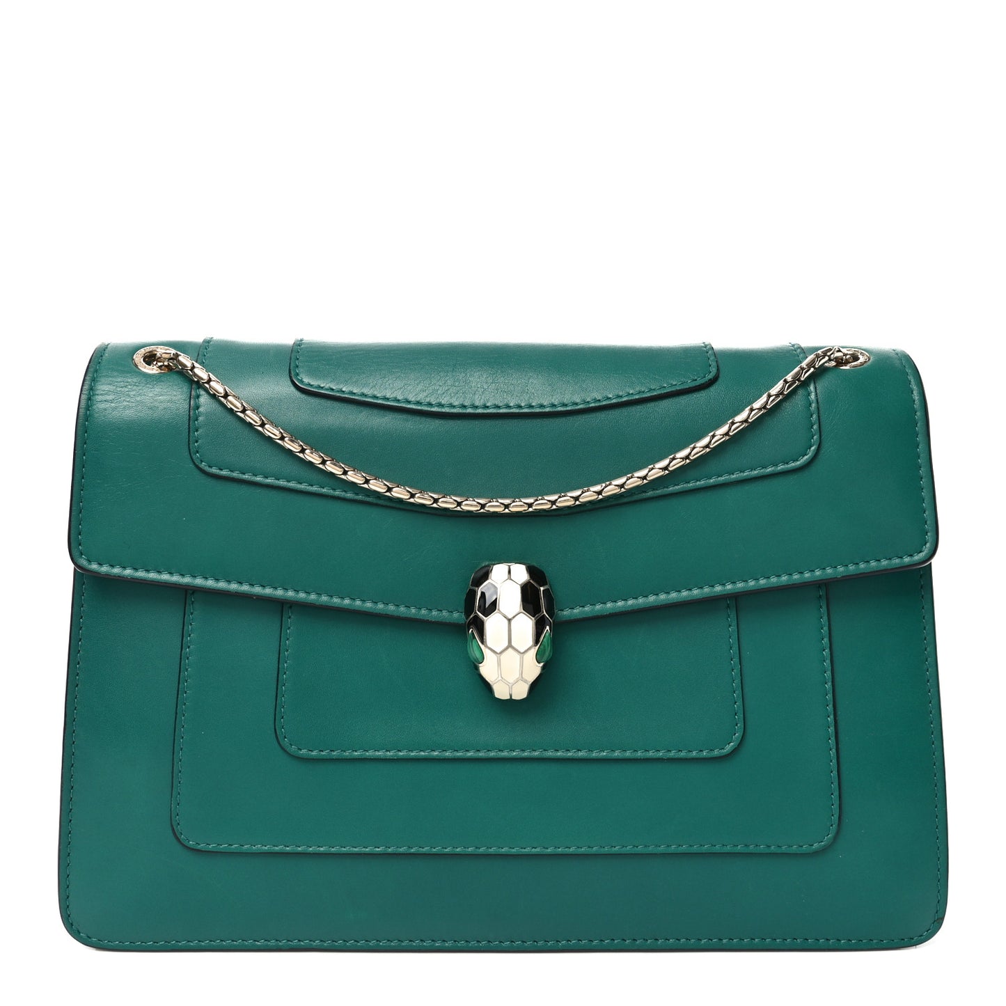 Calfskin Serpenti Forever Shoulder Bag Emerald Green