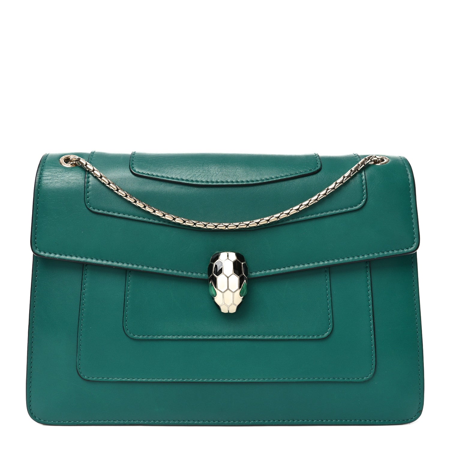 Bulgari Calfskin Serpenti Forever Shoulder Bag Emerald Green 1 of 9