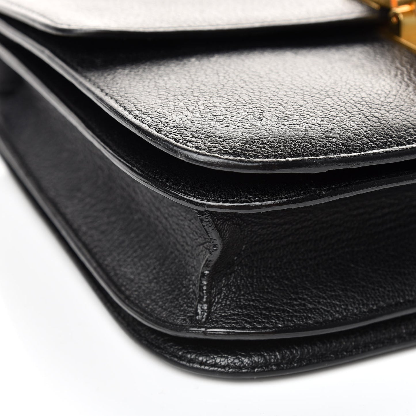 Goatskin Medium Classic Box Flap Bag Black