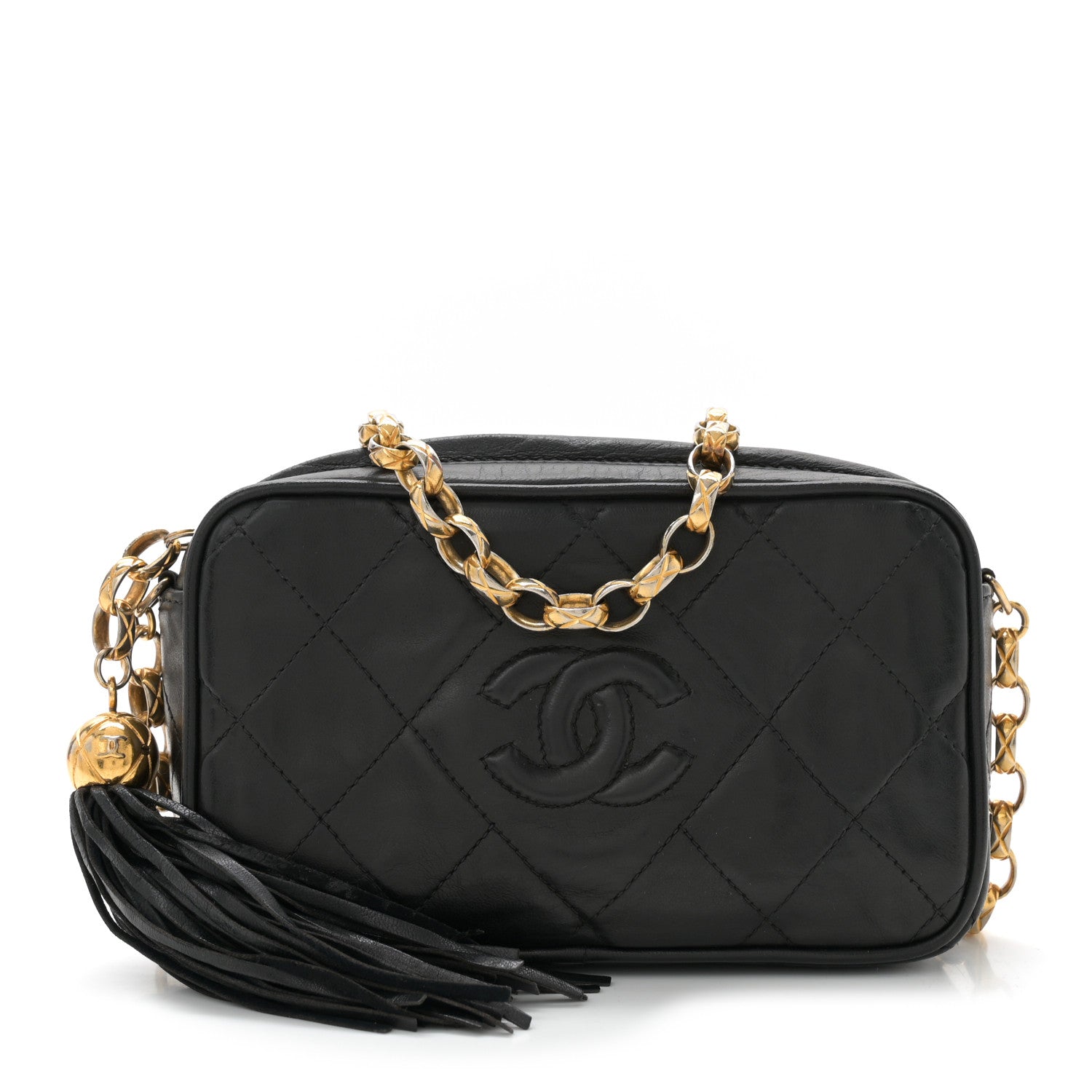 Chanel Lambskin Diamond Quilted   Camera Case Black 1 of 11