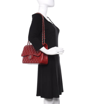 Chanel Caviar Quilted Jumbo Double Flap Red 2 of 11