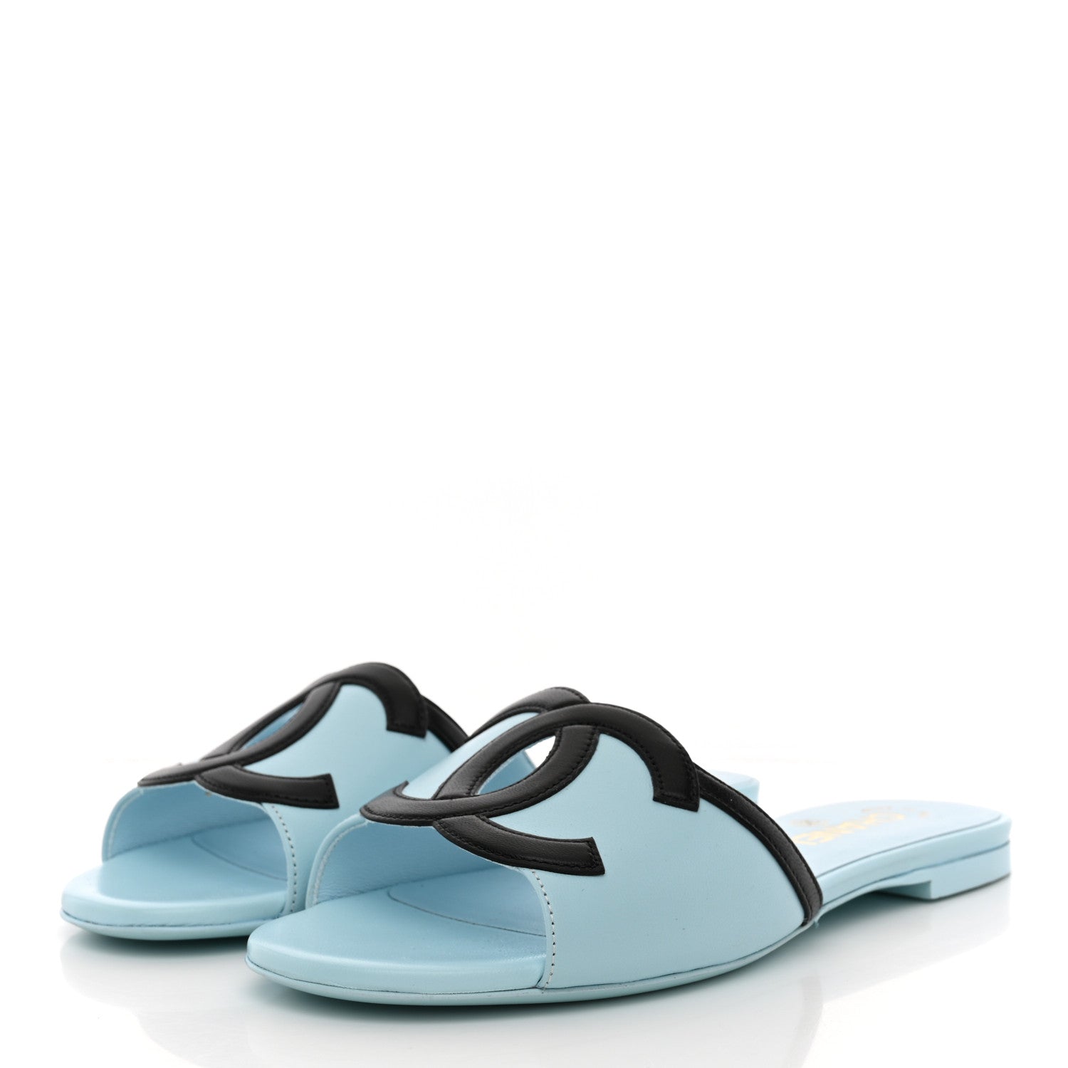 Chanel Lambskin CC Cutout Mules 36 Blue Black 36 Blue Black 4 of 12