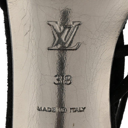 Louis Vuitton Suede Crystal Charlie's Sandals 38 Black 7 of 11