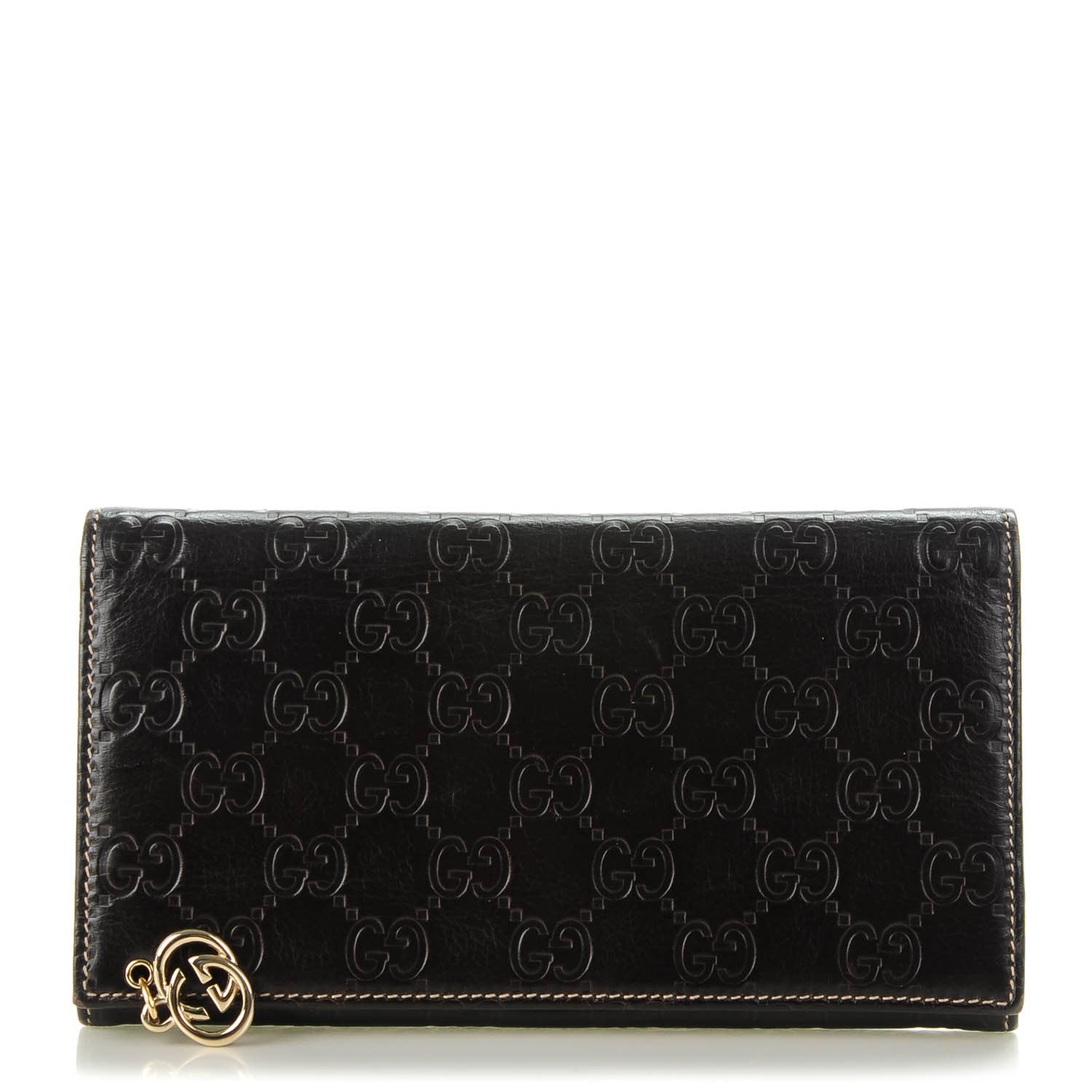 Gucci Guccissima Signature GG Pierce Continental Wallet Chocolate 1 of 7