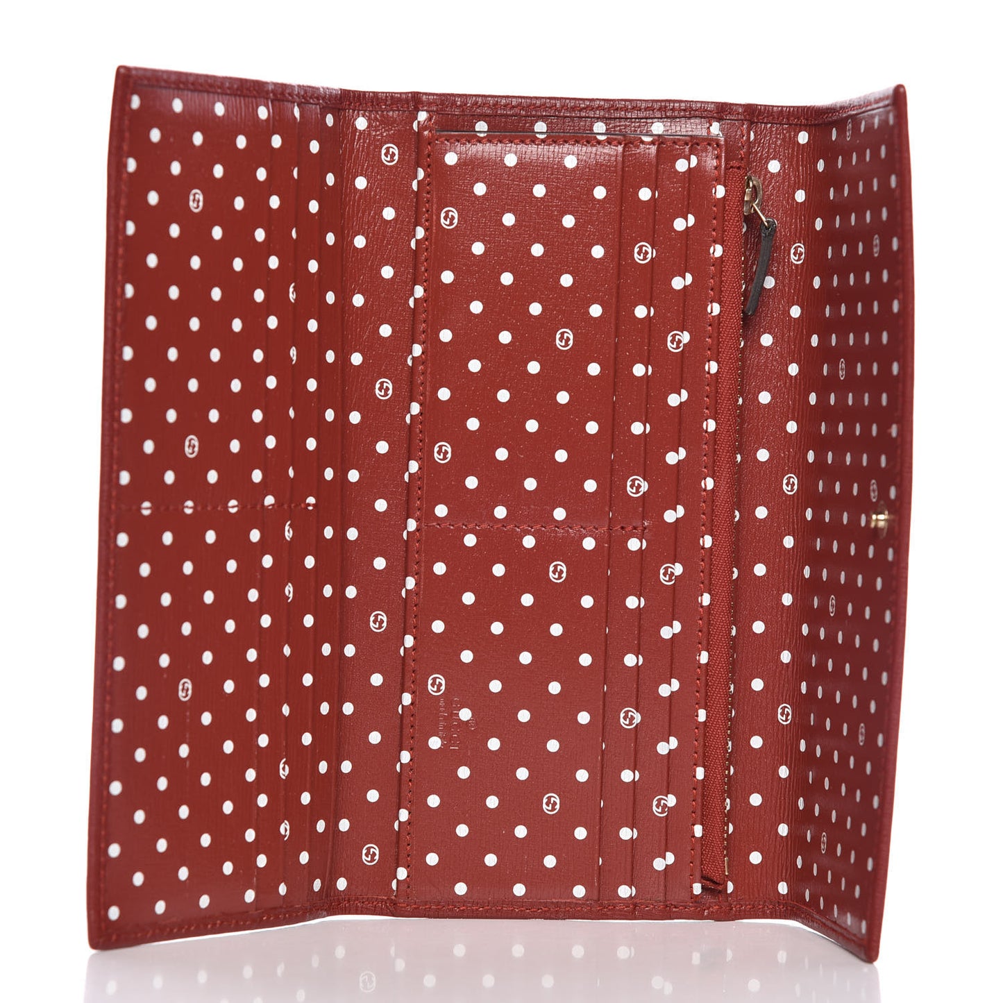 Calfskin Interlocking G French Wallet Red