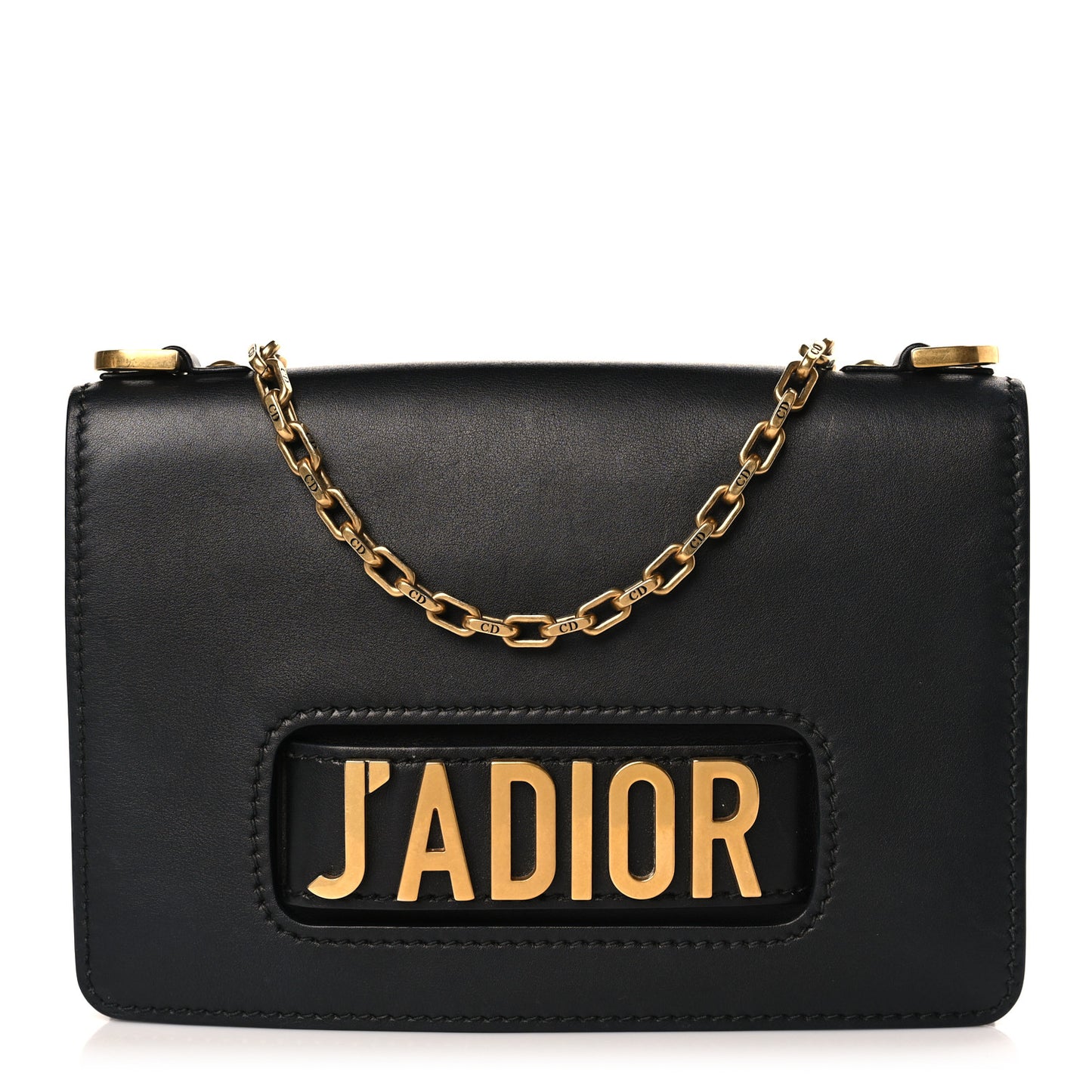 Calfskin J'Adior Chain Flap Bag Black