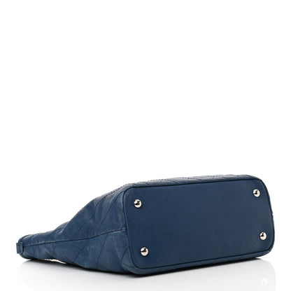 Chanel Grained Calfskin Quilted Small Daily Shopping Tote Blue 5 of 16