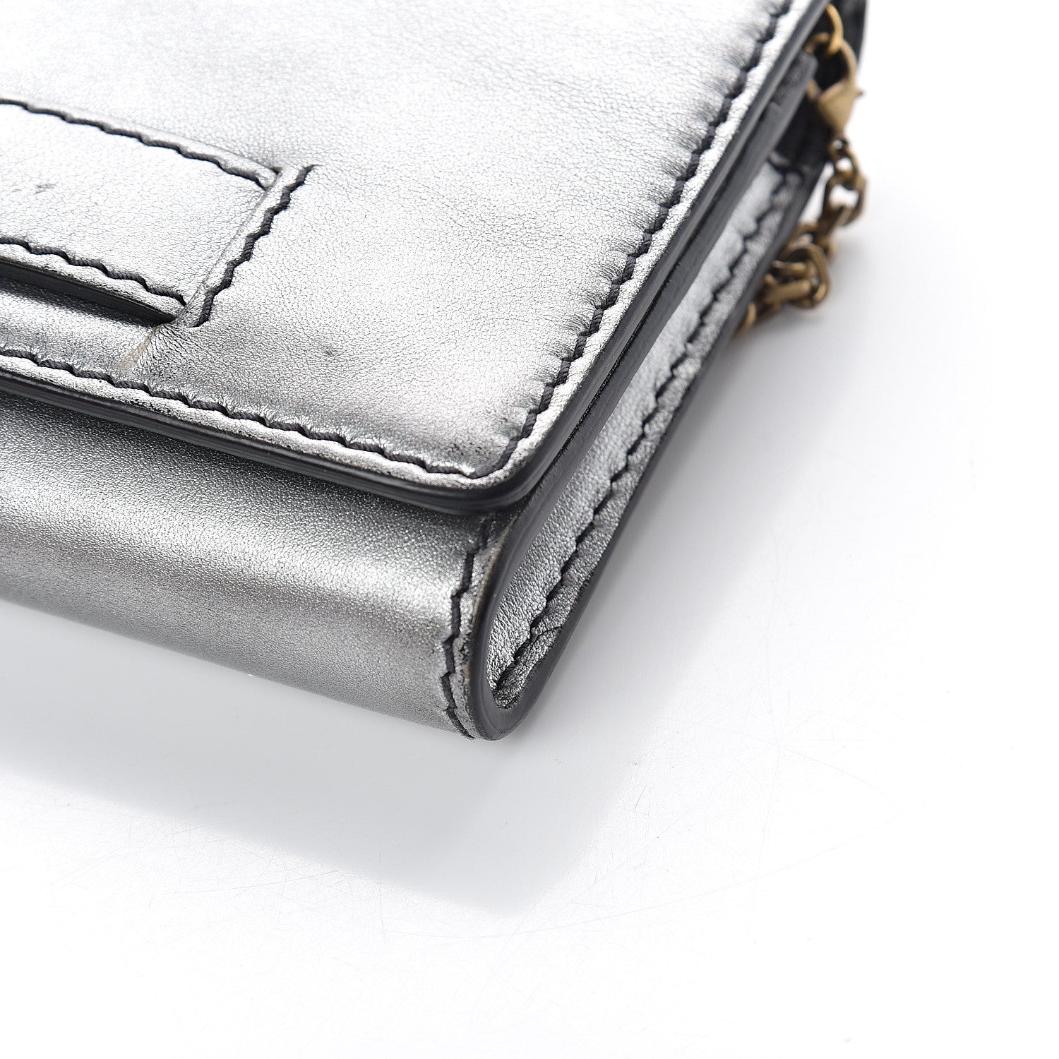 Christian Dior Metallic Calfskin J'adior Croisiere Chain Wallet Graphite 7 of 7