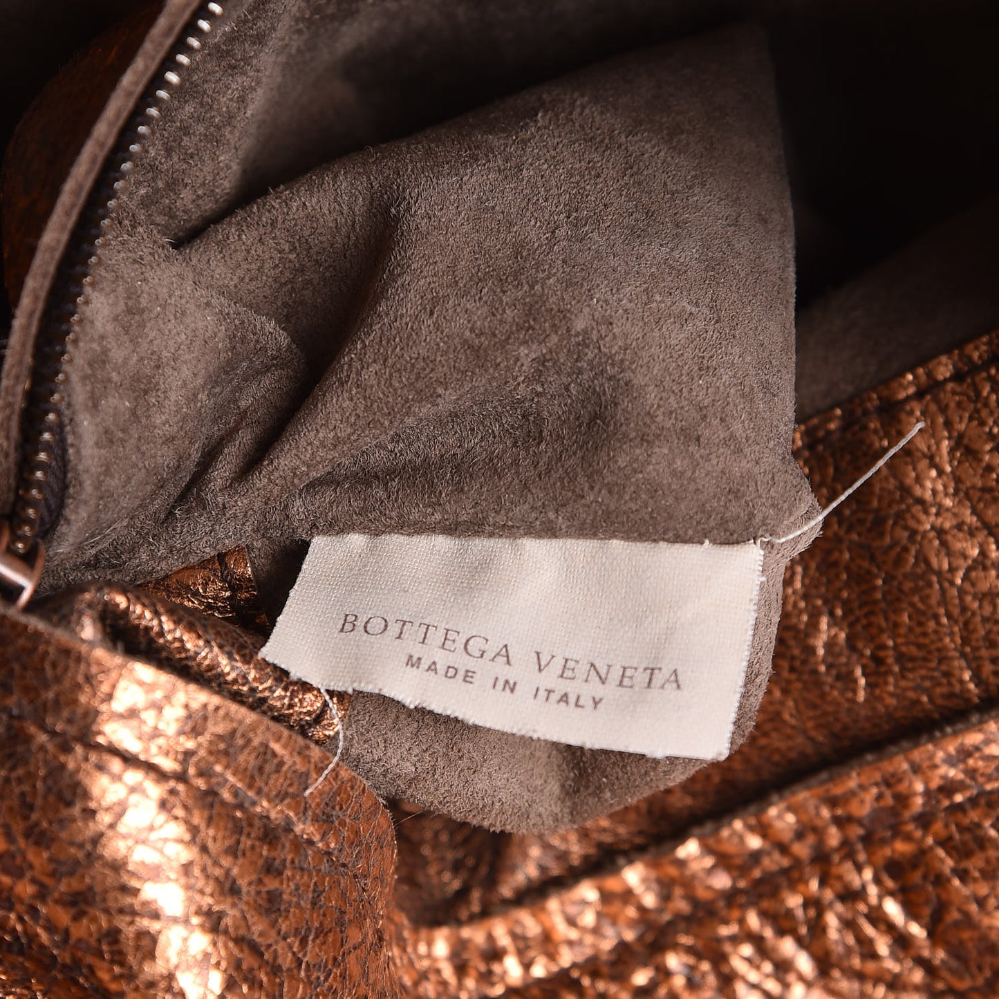 Metallic Cervo Deerskin Large Hobo Rame Ossidato