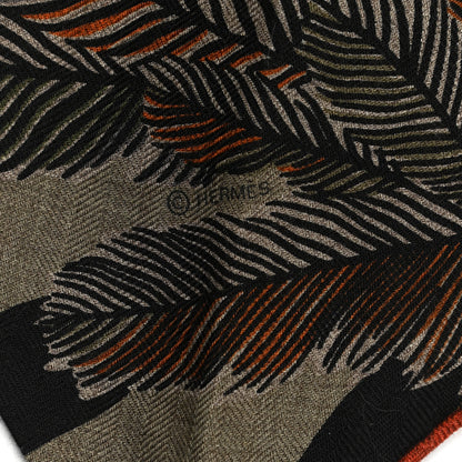 Hermes Cashmere Silk Zebra Pegasus Pointe Triangle Scarf Etoupe Bordeaux Black 4 of 5
