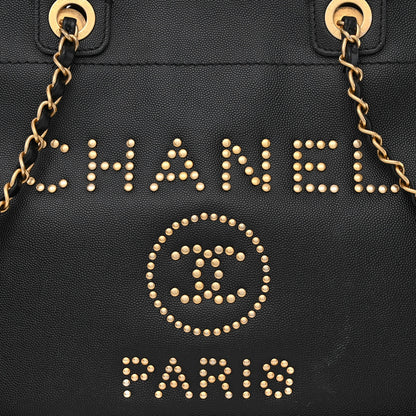 Chanel Caviar Small Studded Deauville Tote Black 8 of 14