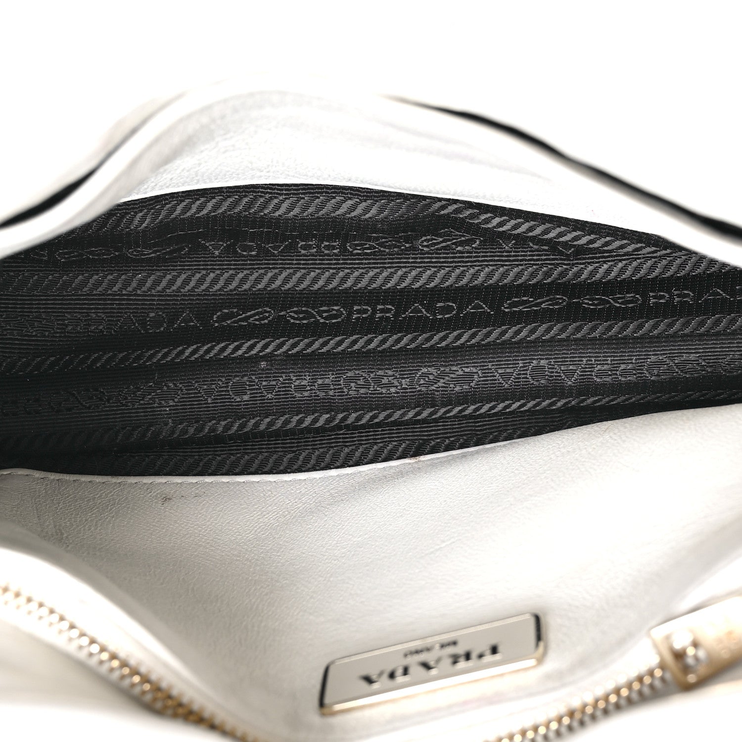 Prada Nappa Re-Nylon Triangle Quilted Patchwork System Flap Shoulder Bag White 4 of 12