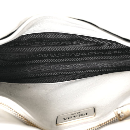 Prada Nappa Re-Nylon Triangle Quilted Patchwork System Flap Shoulder Bag White 4 of 12