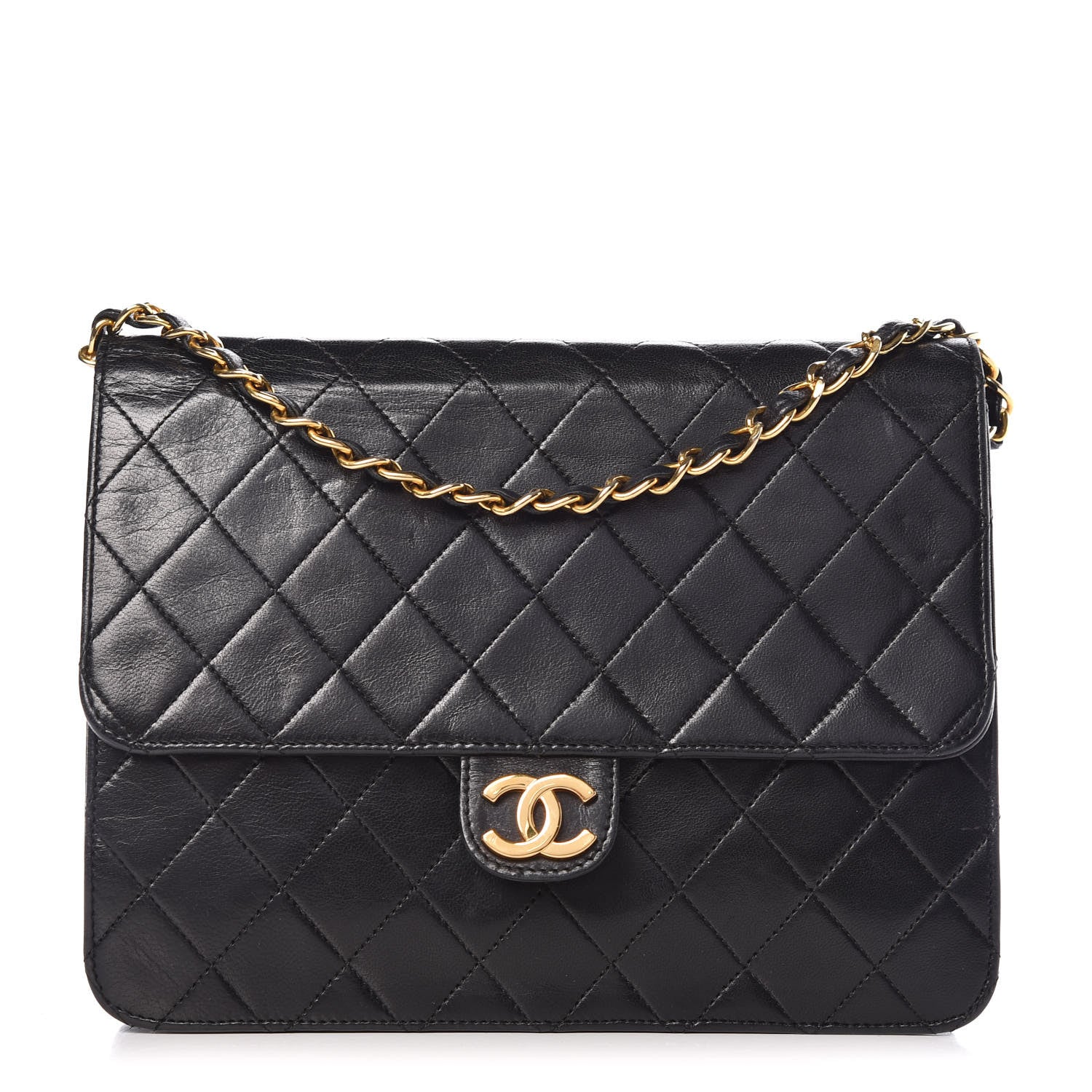 Chanel Lambskin Quilted Small Single Flap Black 1 of 10